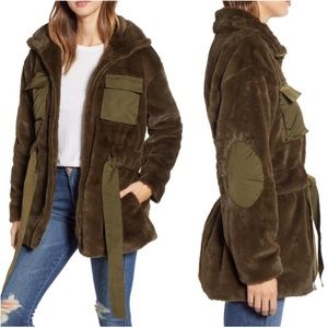 NWOT Blank NYC Faux Fur Anorak Coat Jacket
